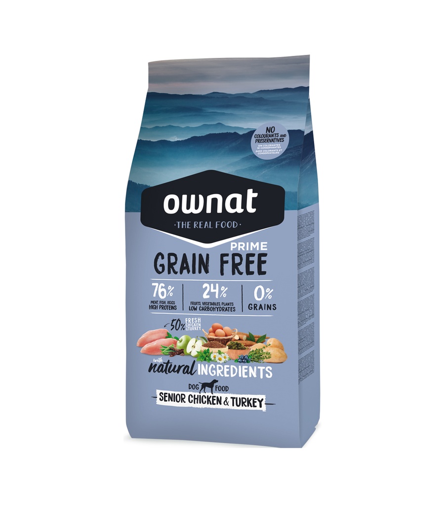 OWNAT GRAIN FREE PRIME SENIOR POLLO&PAVO 3 Kg.