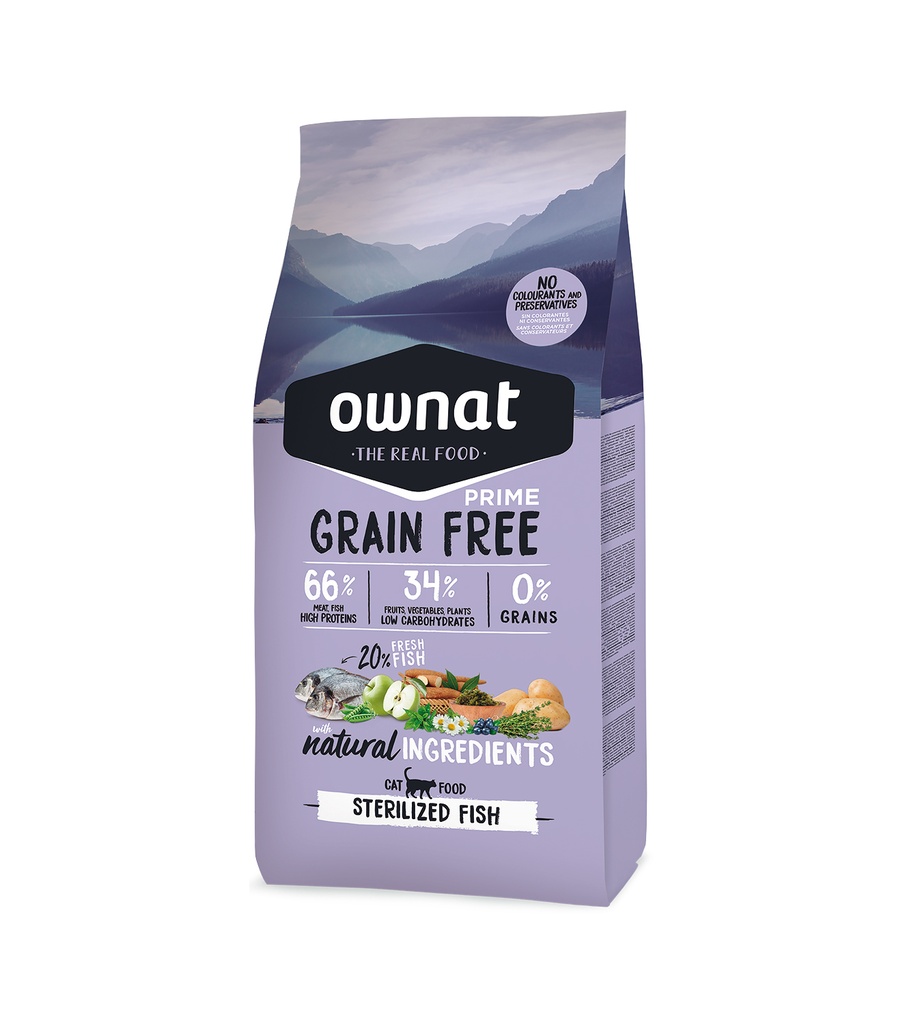 [8429037016648] OWNAT PRIME GRAIN FREE STERILIZED CAT FISH 3 Kg.